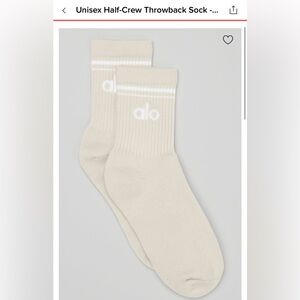 ALO Yoga Bone White Casual Crew Socks